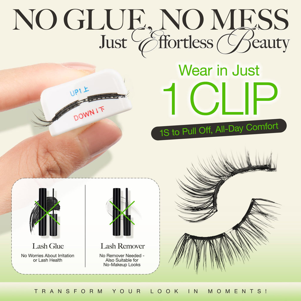 LASHVIEW Upgrade Magnetic Eyelashes - Natural Look, Reusable, No Glue