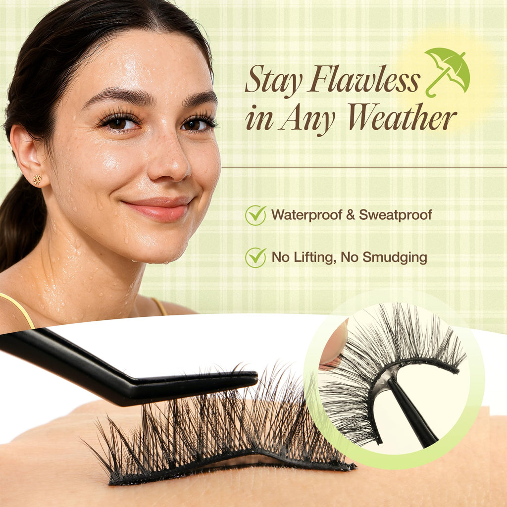 LASHVIEW Self Adhesive Eyelashes – Natural Look, No Glue Needed | 5 Pairs CV010