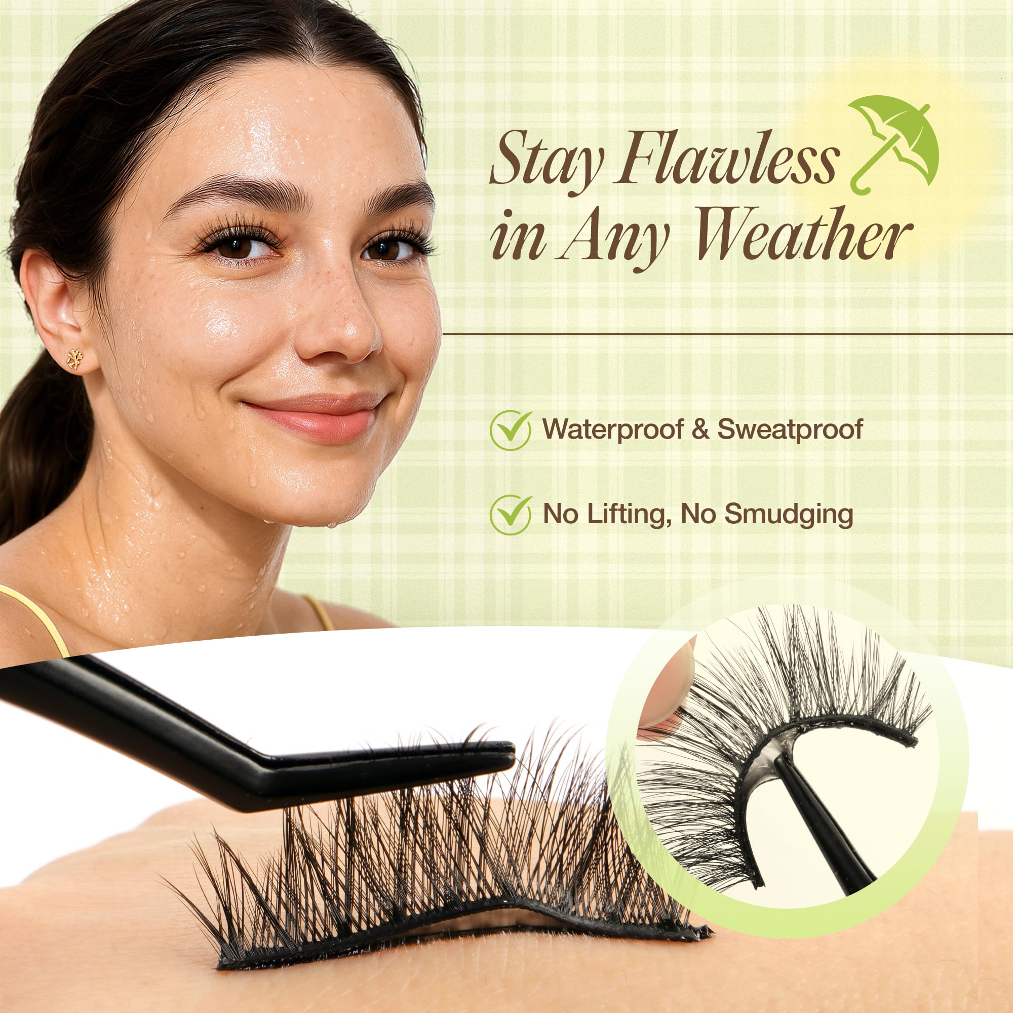 LASHVIEW Self Adhesive Eyelashes – Natural Look, No Glue Needed | 5 Pairs CV010