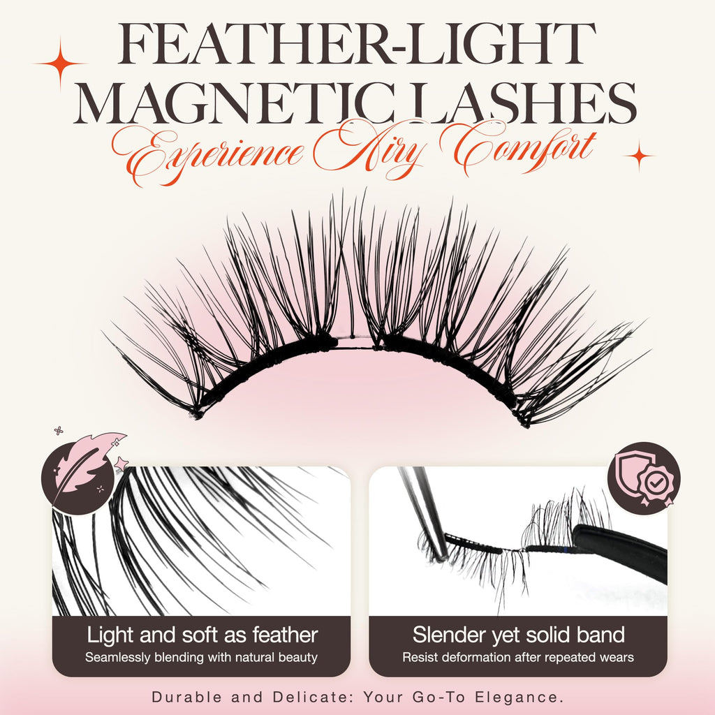 LASHVIEW Upgrade Magnetic Eyelashes with Applicator – Reusable, Glue-Free