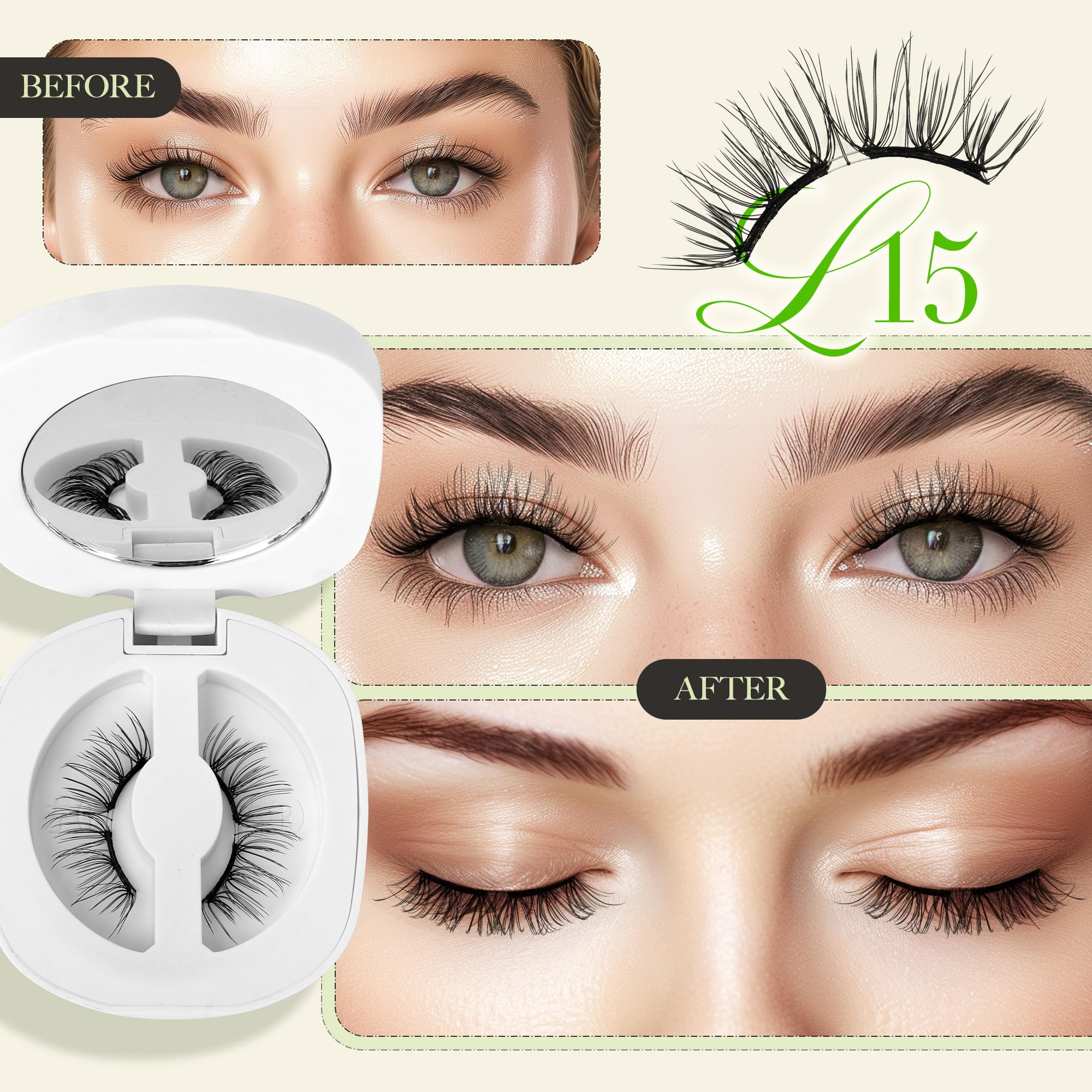 LASHVIEW Upgrade Soft Magnetic Eyelashes - Natural Look, Reusable, No Glue, All-Day Comfort