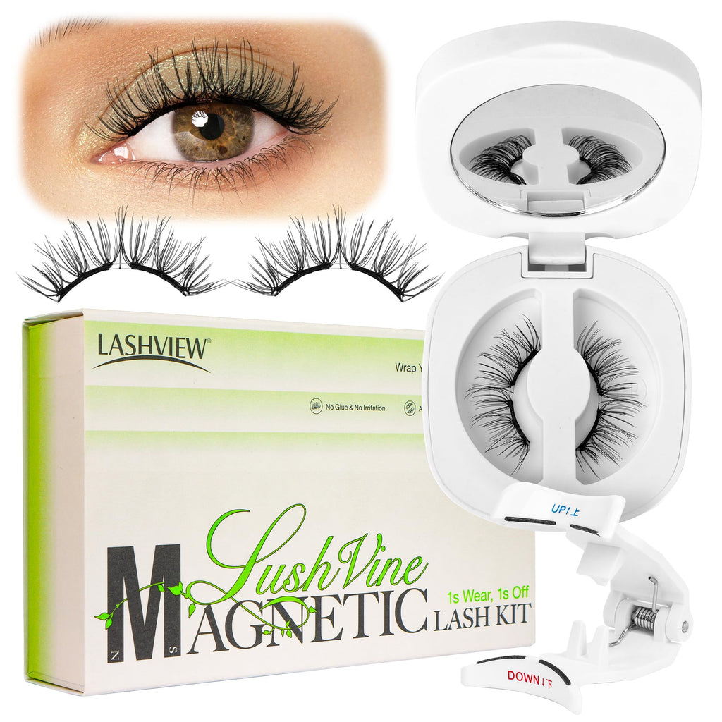 LASHVIEW Upgrade Soft Magnetic Eyelashes - Natural Look, Reusable, No Glue, All-Day Comfort