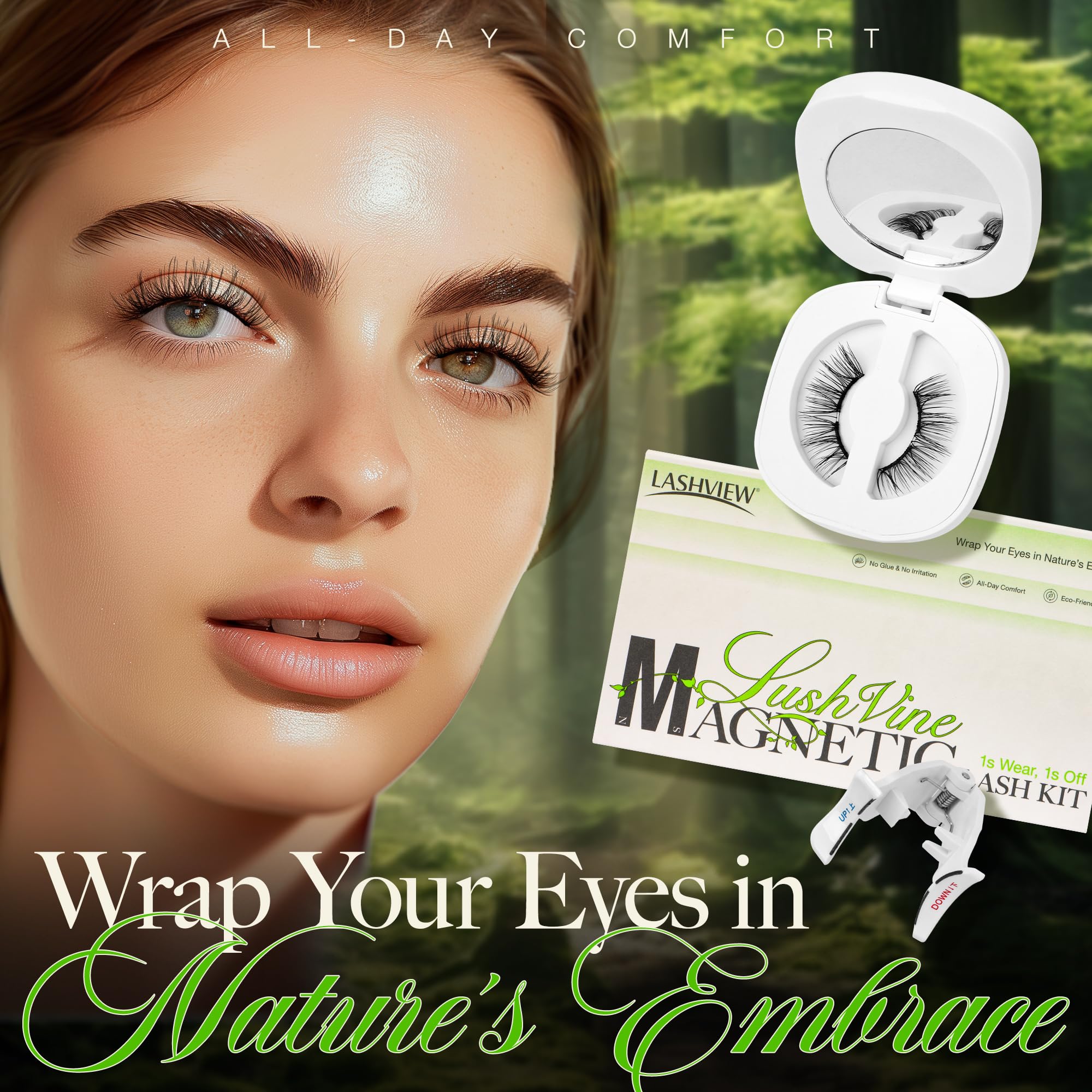 LASHVIEW Upgrade Soft Magnetic Eyelashes - Natural Look, Reusable, No Glue, All-Day Comfort