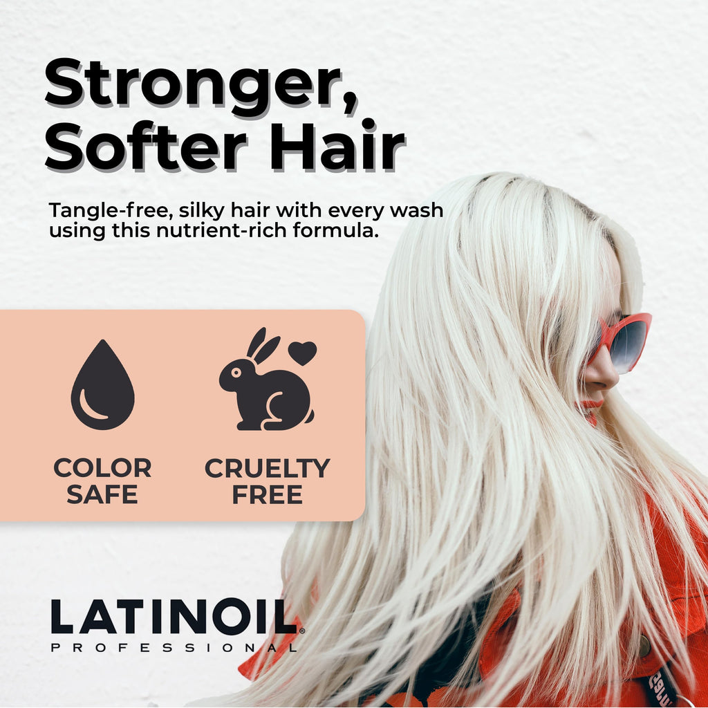 LATINOIL Platinum Black Shampoo: Toner & Color Depositing Shampoo for Blonde & Color-Treated Hair – 985 mL