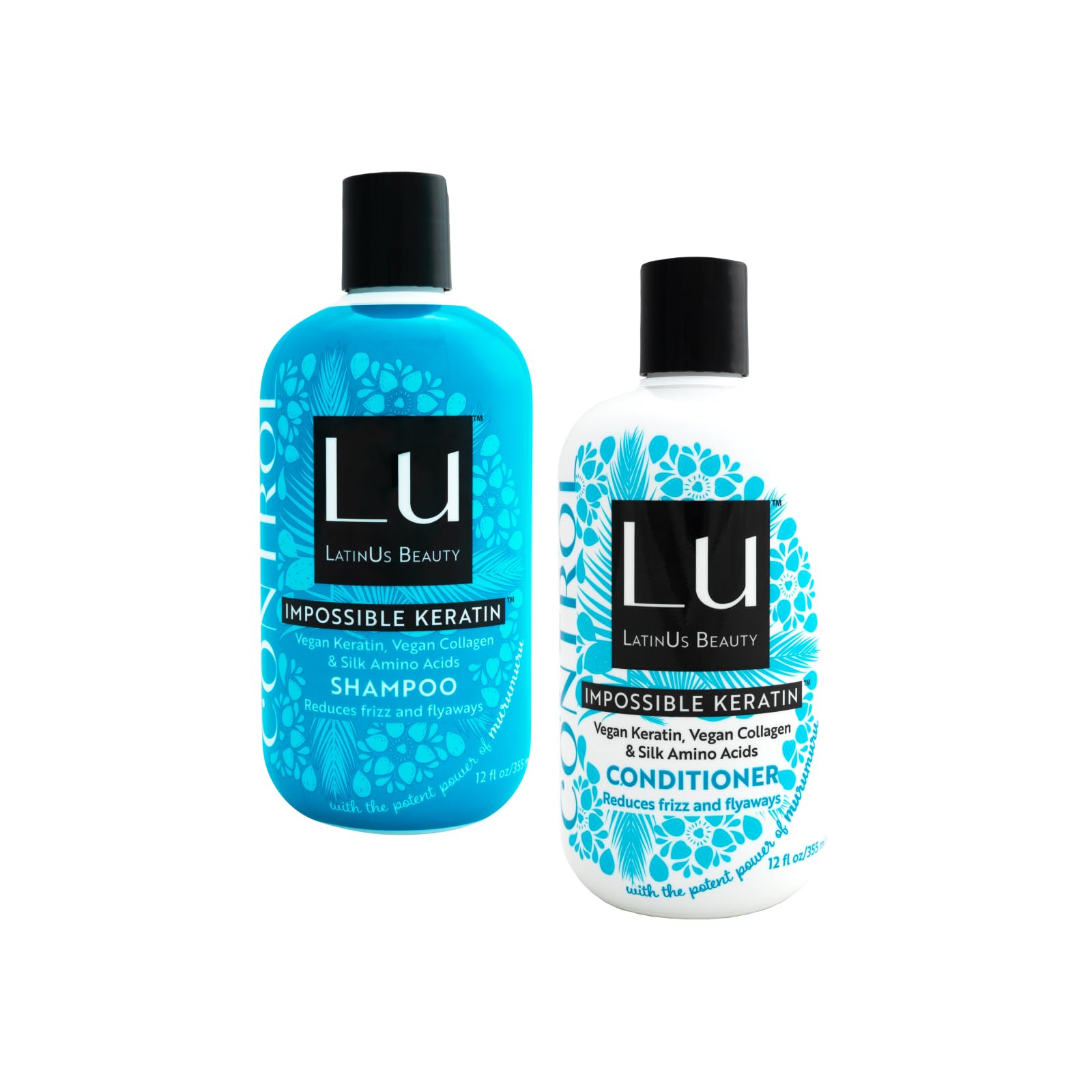 Lu by LatinUs Beauty Control Set – Anti-Frizz Shampoo and Conditioner with Impossible Keratin™ (2-Pack)