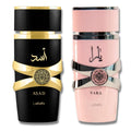 Lattafa Asad for Men and Yara for Women 2-Piece EDP Gift Set – 3.4 oz Each