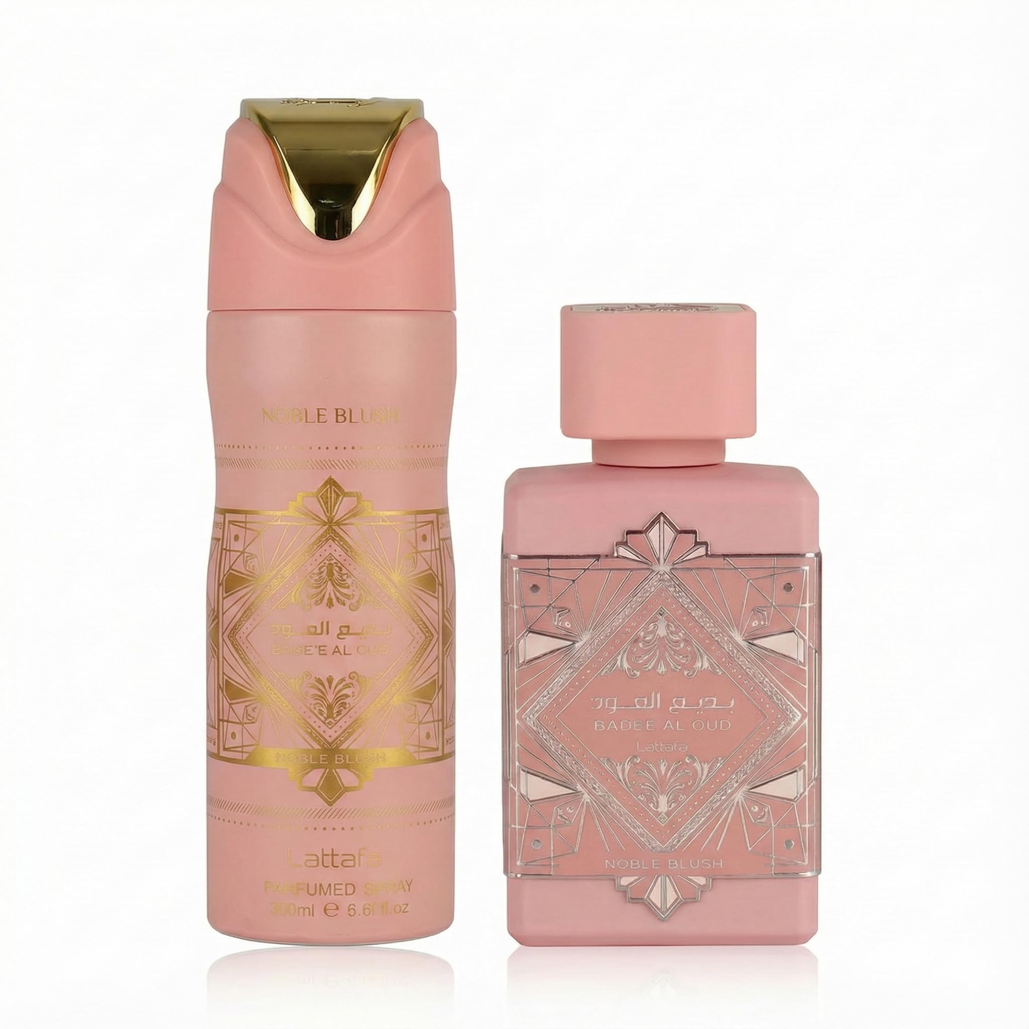 Lattafa Badee Al Oud Noble Blush 2-Pcs Gift Set – 100ml EDP + 200ml Perfumed Spray