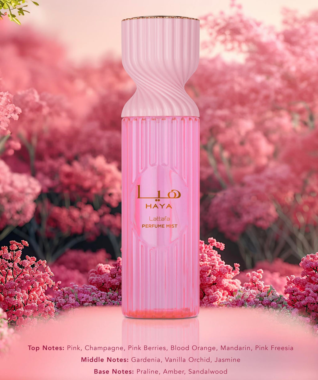 Lattafa Haya Perfume Mist 250ml – Pink Champagne, Gardenia & Vanilla Orchid Body Spray