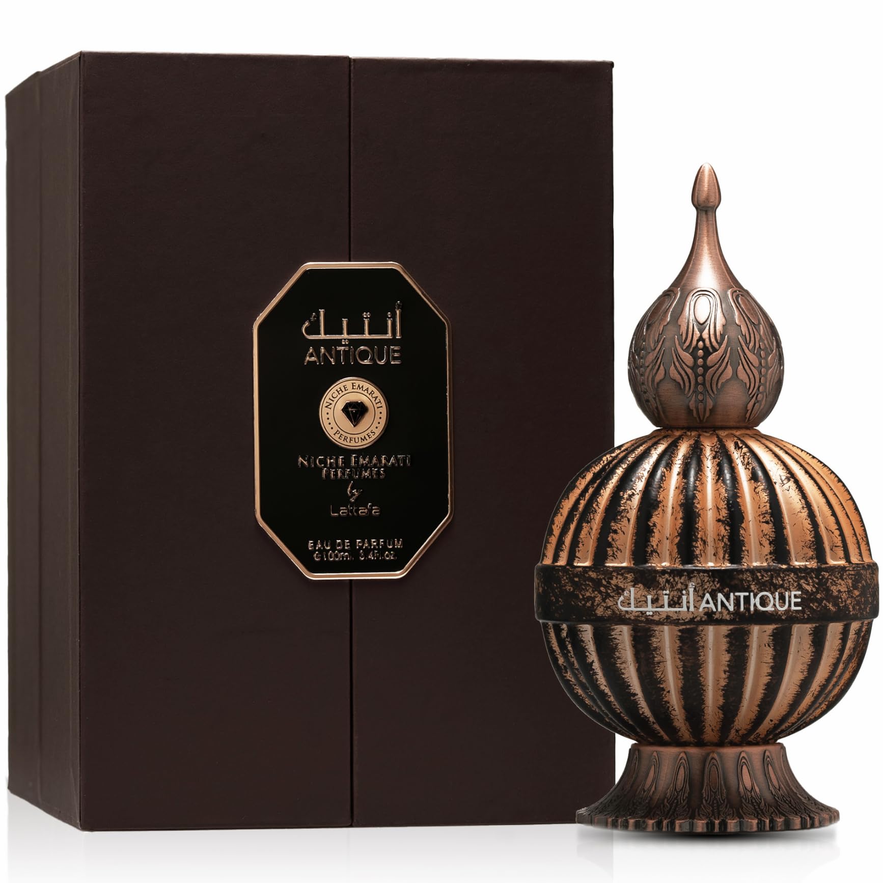 Lattafa Niche Emarati Antique Eau de Parfum – 100 ml (3.4 oz) – Gourmand, Woody, Floral, Spicy