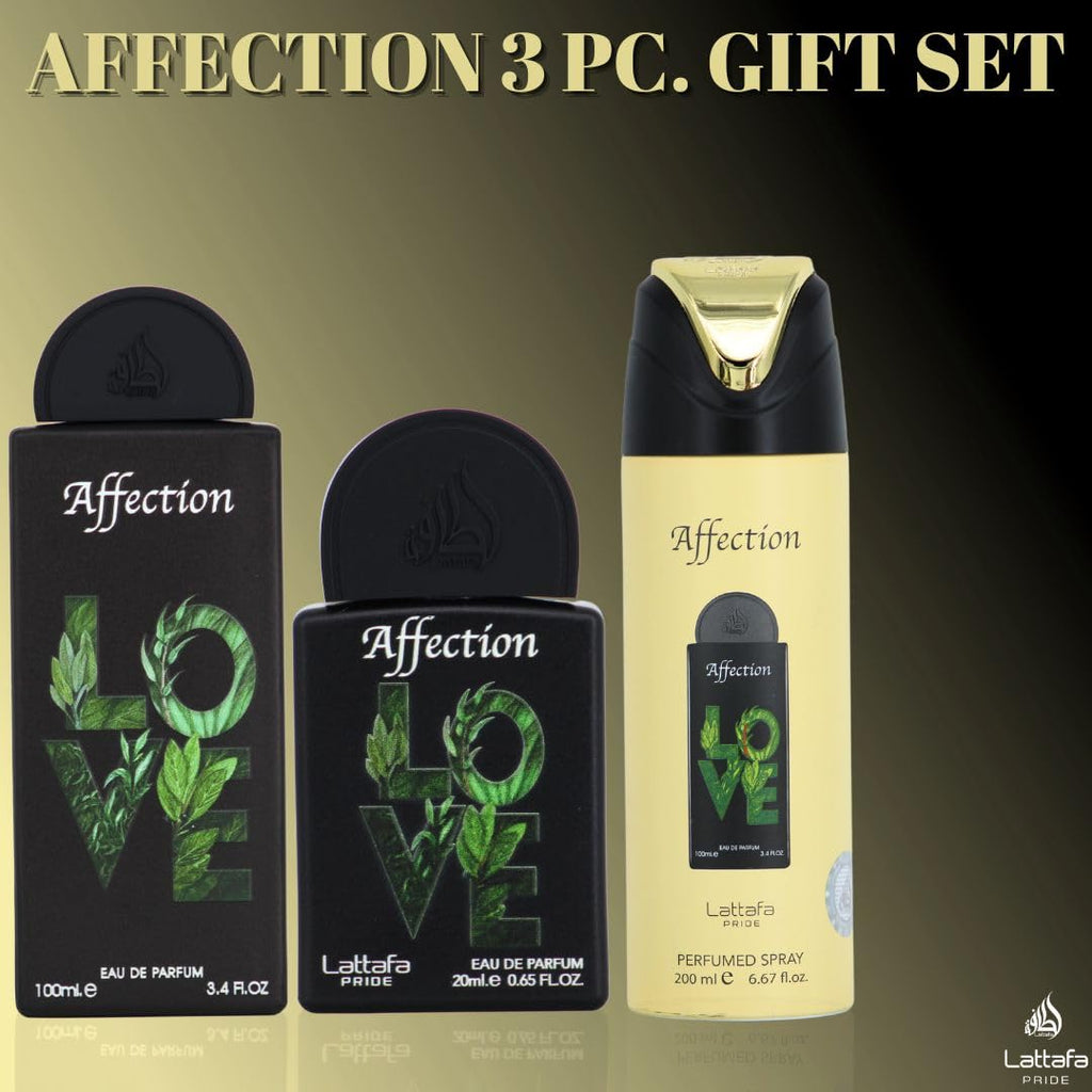 Lattafa Pride Affection 3-Piece Gift Set – Long-Lasting Unisex EDP & Perfumed Spray | Premium Gift Box