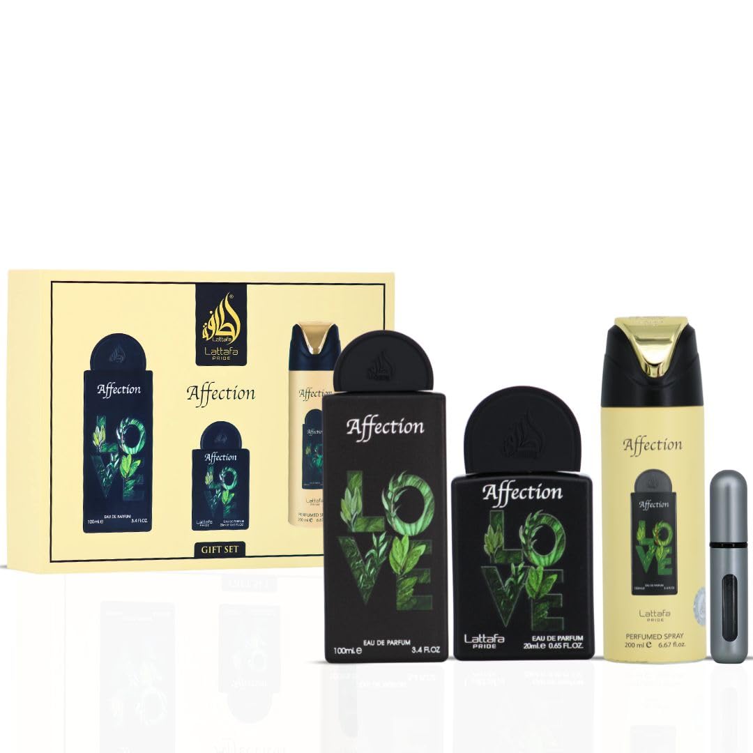 Lattafa Pride Affection 3-Piece Gift Set – Long-Lasting Unisex EDP & Perfumed Spray | Premium Gift Box