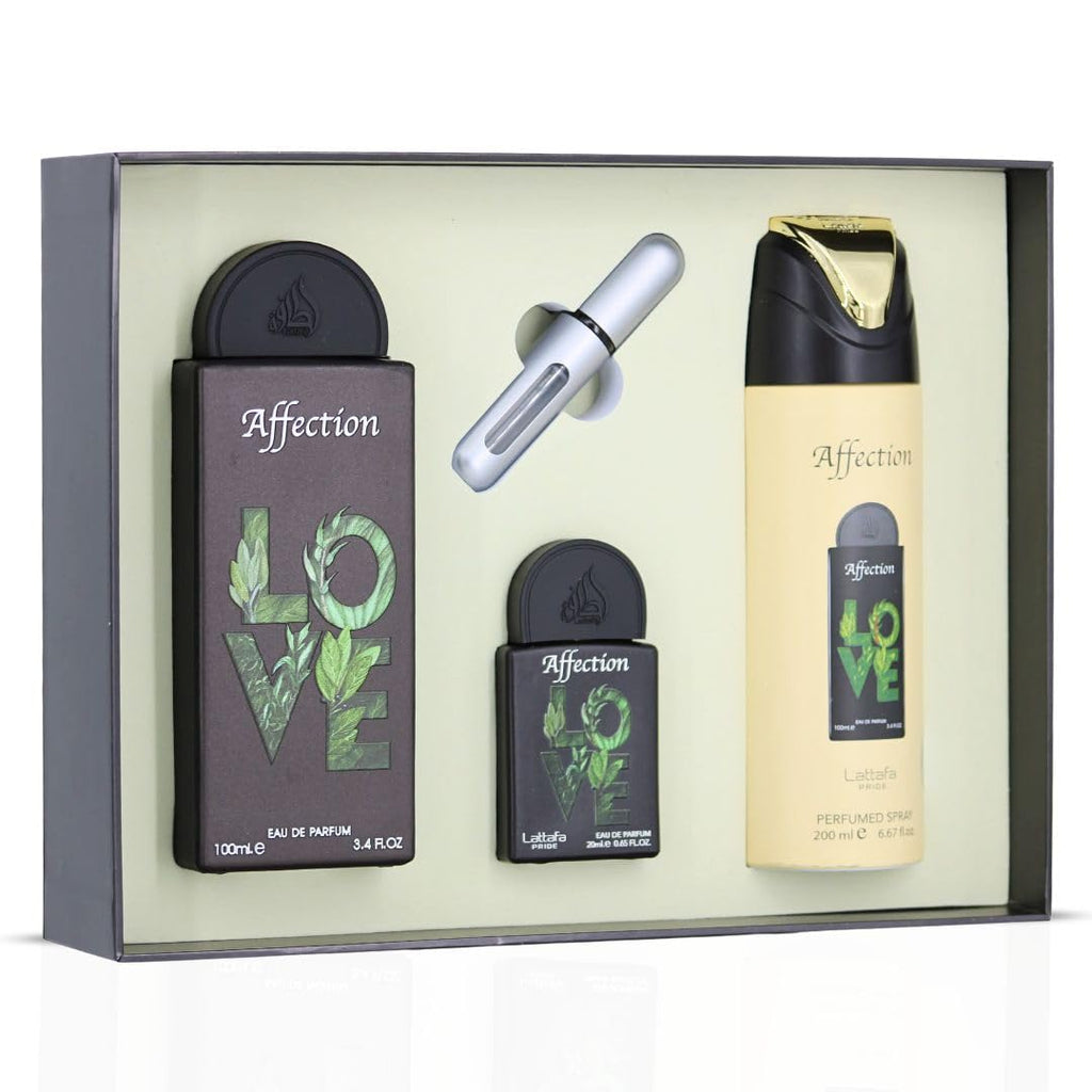 Lattafa Pride Affection 3-Piece Gift Set – Long-Lasting Unisex EDP & Perfumed Spray | Premium Gift Box