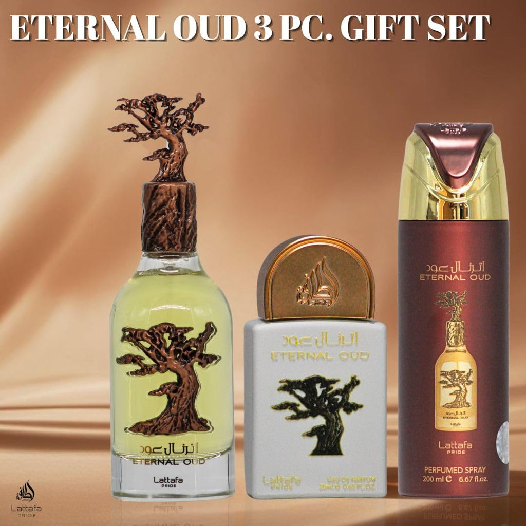 Lattafa Pride Eternal Oud 3-Piece Gift Set – Unisex Arabian Perfumes