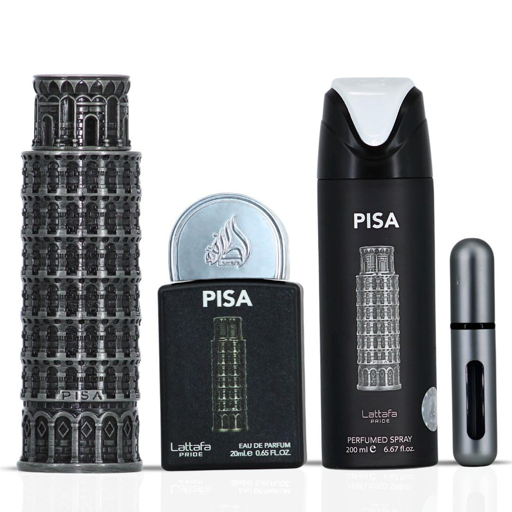 Lattafa Pride Pisa 3-Piece Gift Set – Long-Lasting Men’s EDP & Perfumed Spray