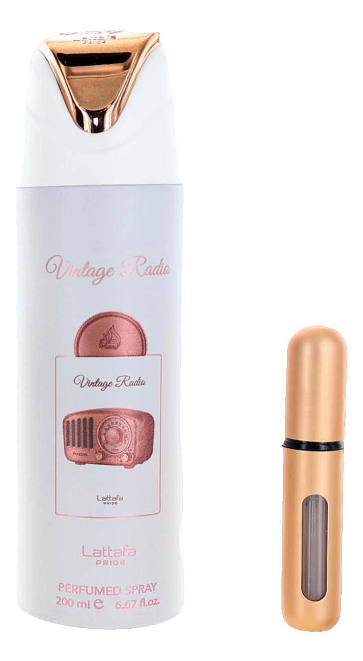 Lattafa Pride Vintage Radio 3-Piece Gift Set for Men | Long-Lasting Arabian EDP & Perfumed Spray