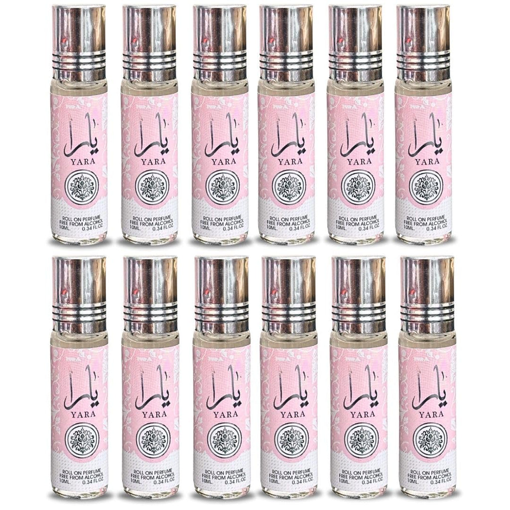 Lattafa Yara Roll-On Perfume Oil – 12 x 10 ml (0.34 fl oz) | Alcohol-Free & Long-Lasting