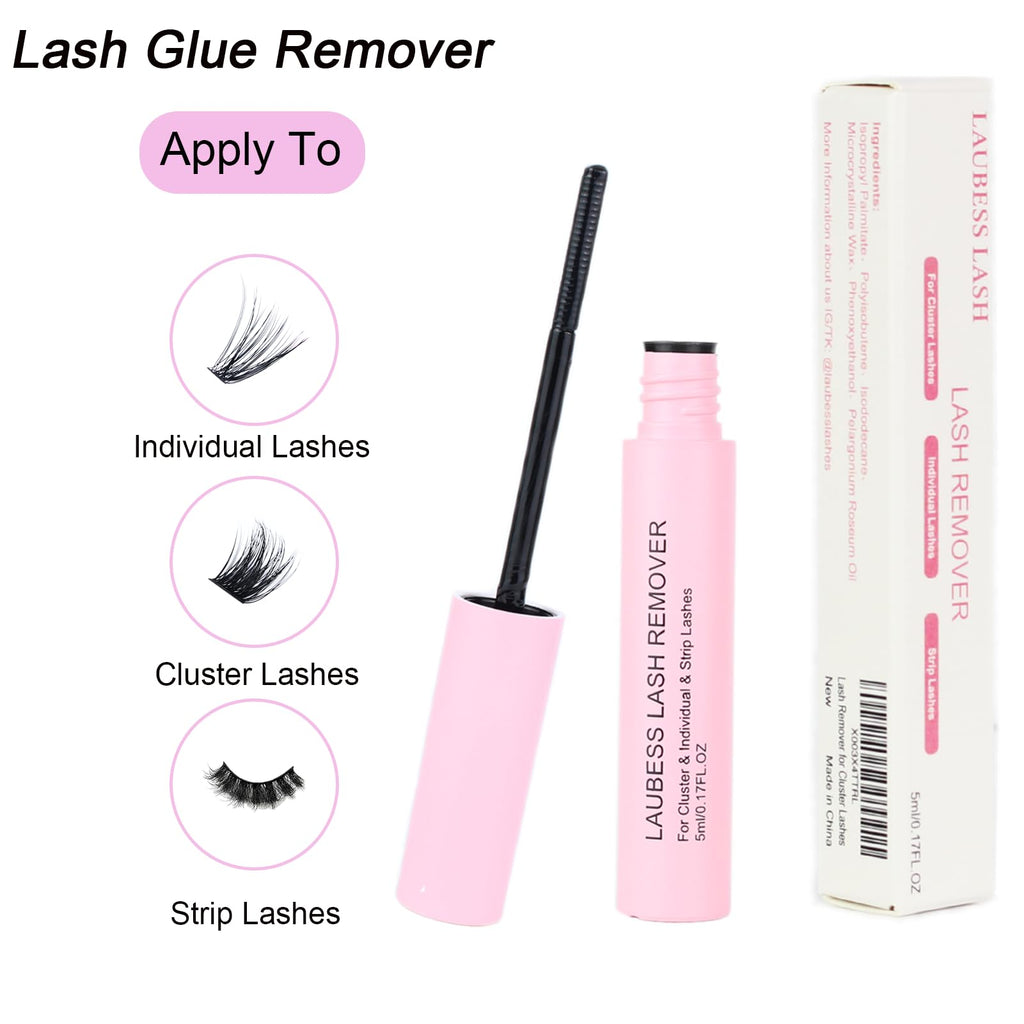 LAUBESS 3-in-1 Lash Glue, Bond & Seal with Remover – Waterproof; Eyelash Extensions (15ml) – Black