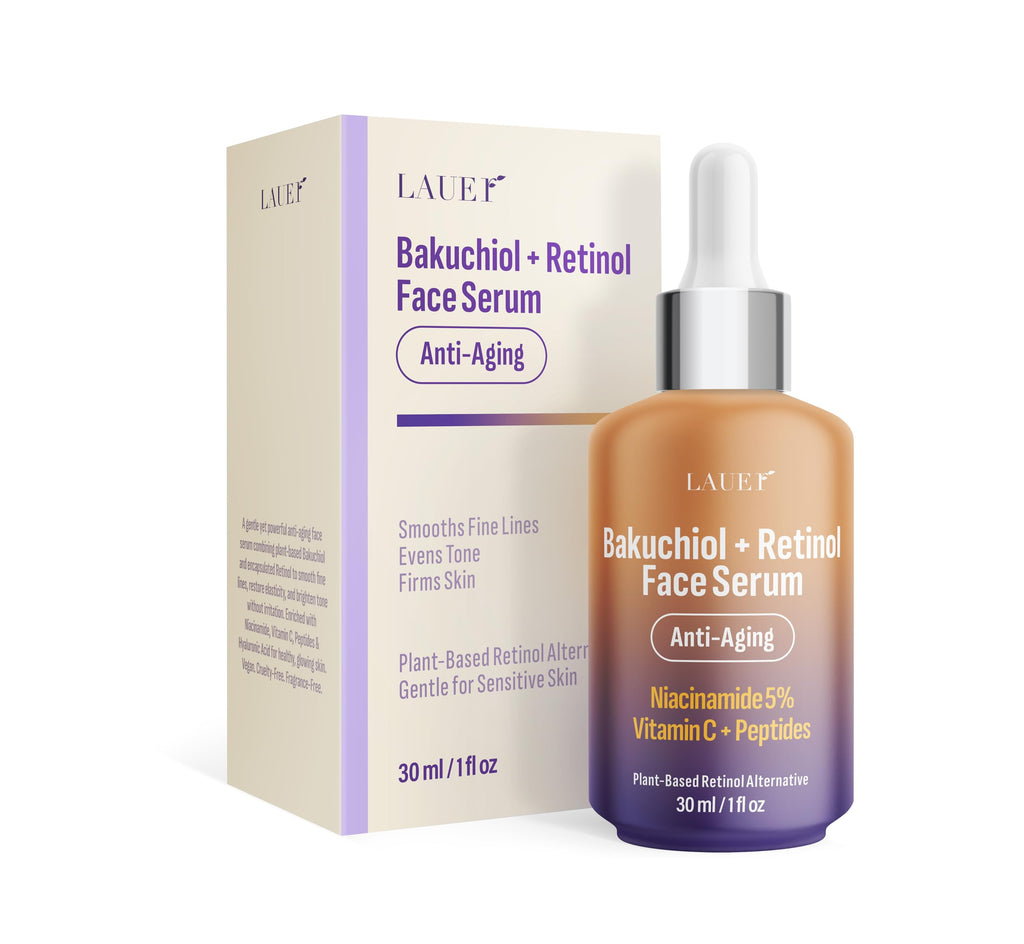Bakuchiol Retinol Serum for Face with Vitamin C, Hyaluronic Acid & Niacinamide | Vegan Fragrance-Free | LAUER COSMETIC