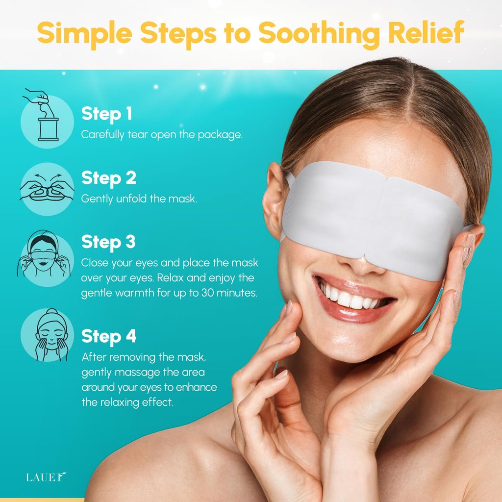 LAUER COSMETIC Heated Eye Steam Mask – Dry Eye Relief, 6-Scent Pack (Lavender, Chamomile, Green Tea, Mint, Mandarin Basilic, Unscented)