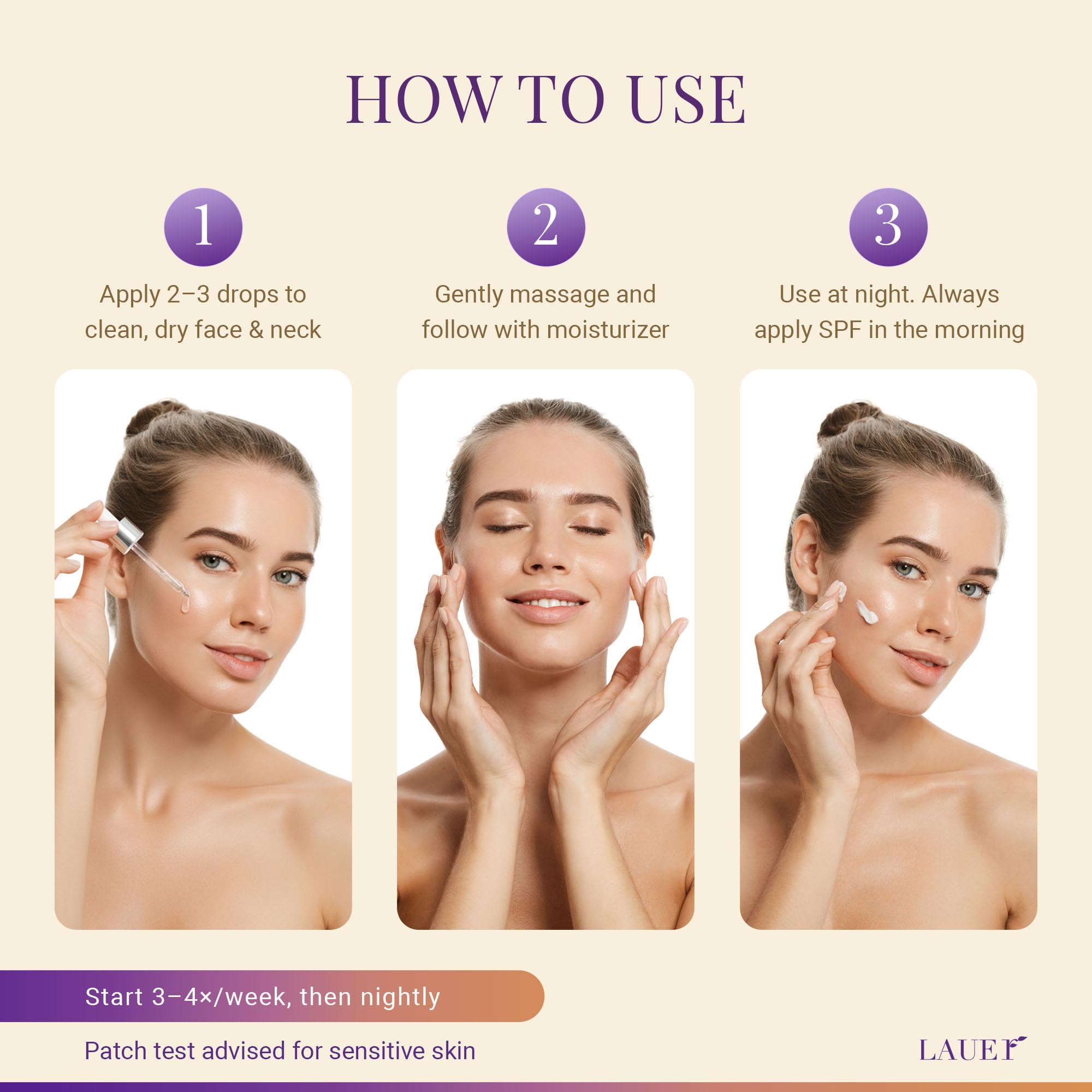 Bakuchiol Retinol Serum for Face with Vitamin C, Hyaluronic Acid & Niacinamide | Vegan Fragrance-Free | LAUER COSMETIC