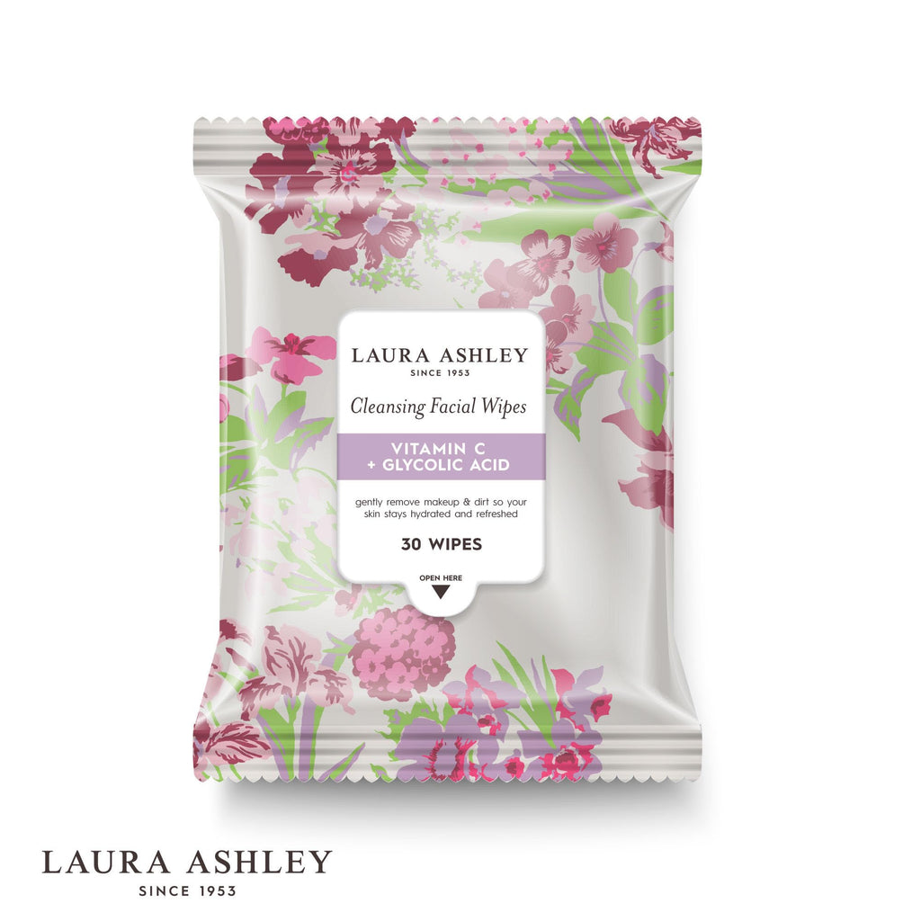 Laura Ashley 4-Pack Face Wipes for Women – Makeup Remover, Vitamin C, Retinol, Hyaluronic Acid | 120 Wipes