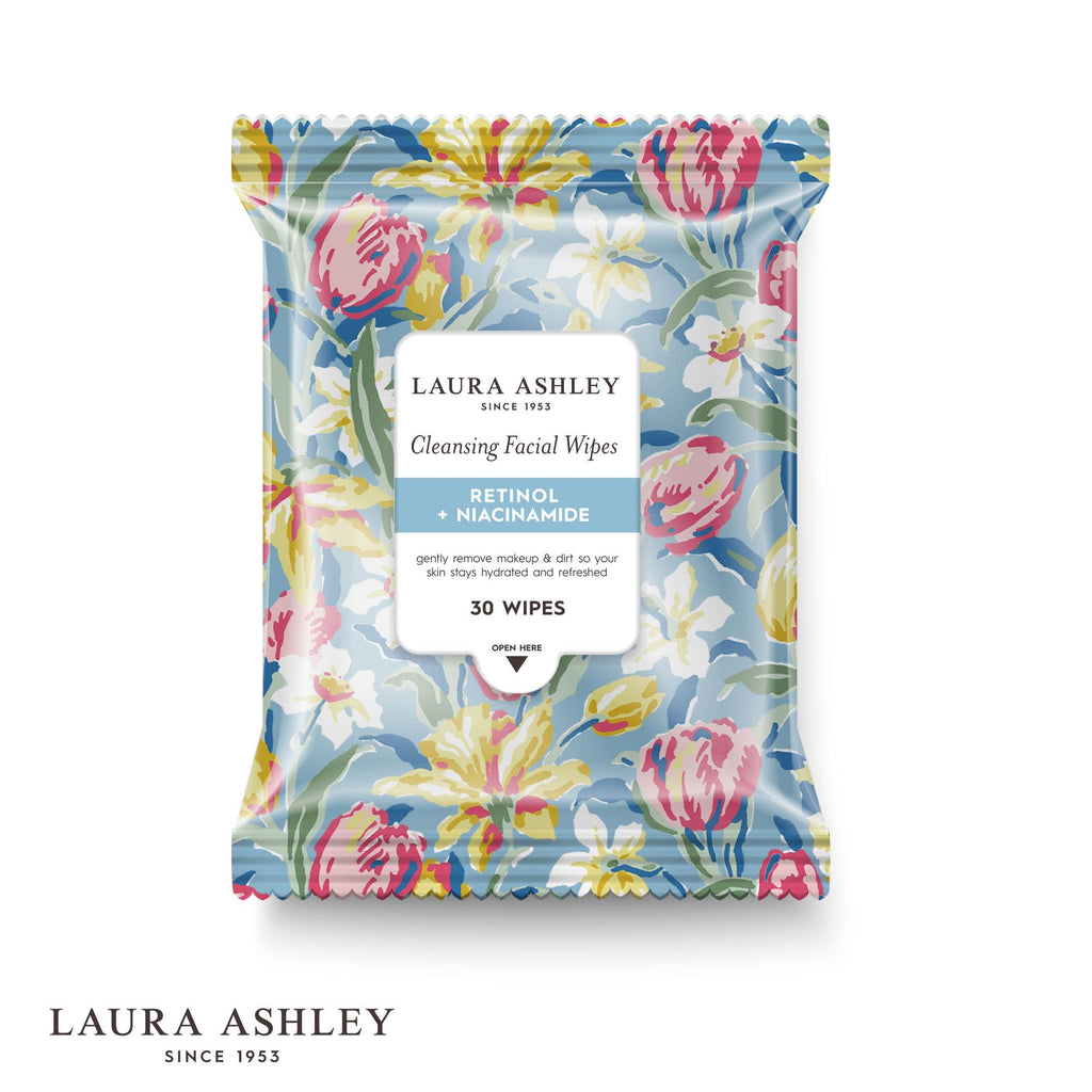 Laura Ashley 4-Pack Face Wipes for Women – Makeup Remover, Vitamin C, Retinol, Hyaluronic Acid | 120 Wipes