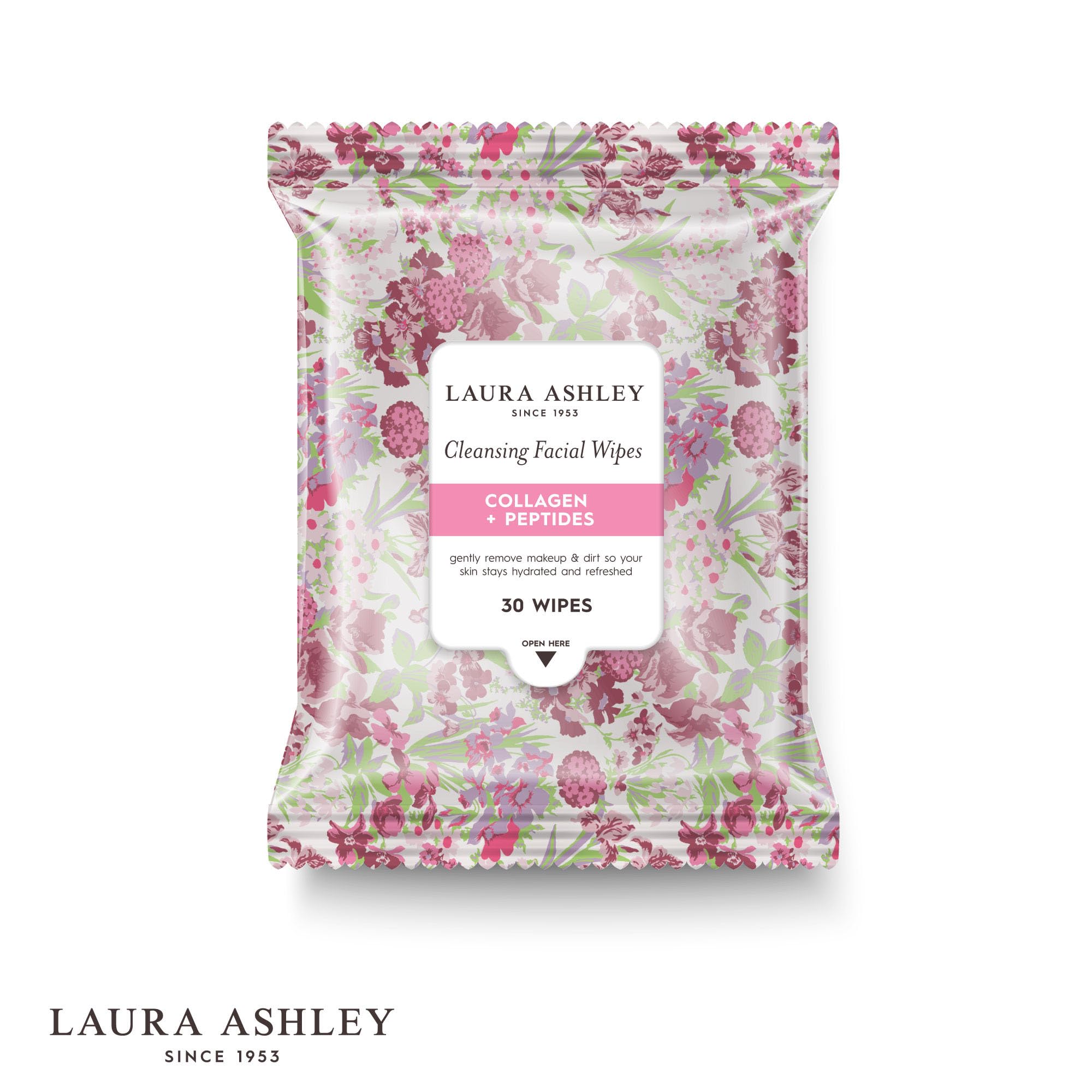 Laura Ashley 4-Pack Face Wipes for Women – Makeup Remover, Vitamin C, Retinol, Hyaluronic Acid | 120 Wipes