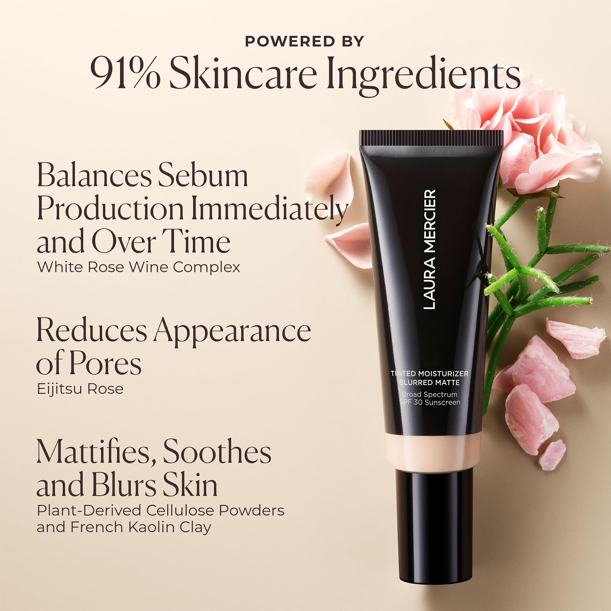Laura Mercier Tinted Moisturizer Blurred Matte SPF 30 | 24HR Shine Control & Pore Blur