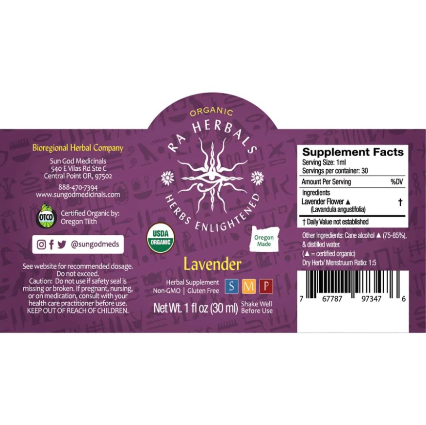 Organic Lavender Tincture - STRESS RELIEF, PAIN RELIEF, RELAXATION