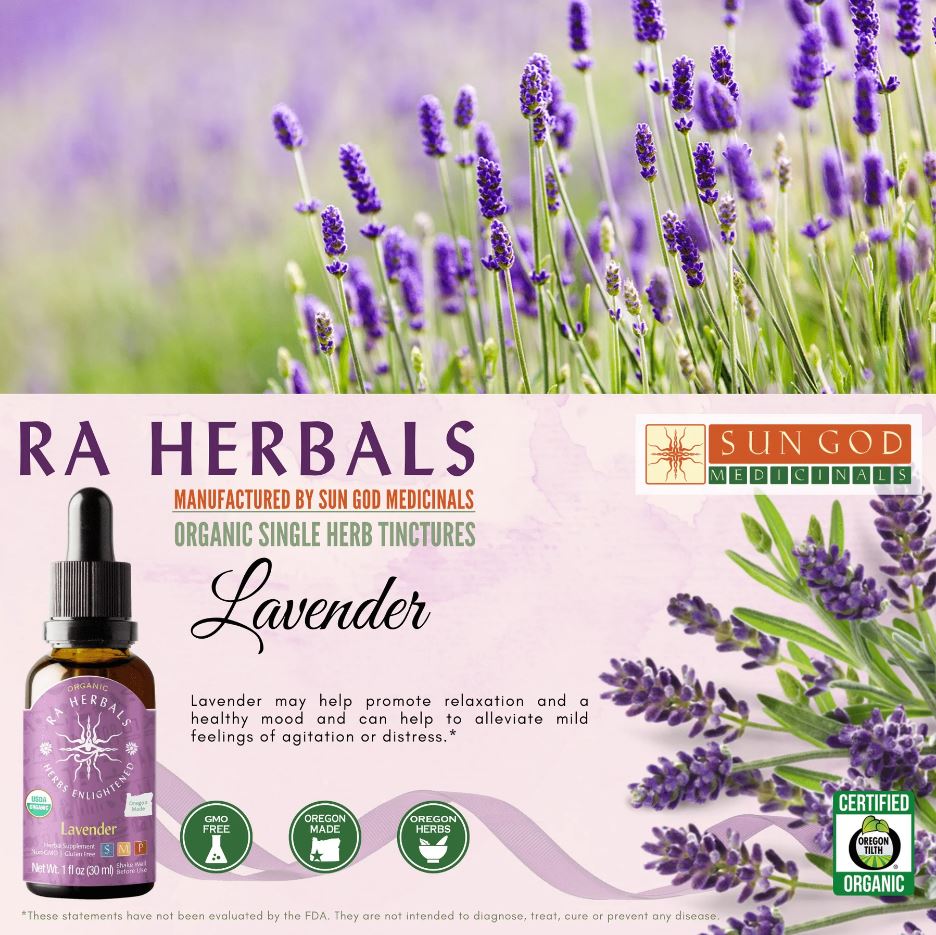 Organic Lavender Tincture - STRESS RELIEF, PAIN RELIEF, RELAXATION