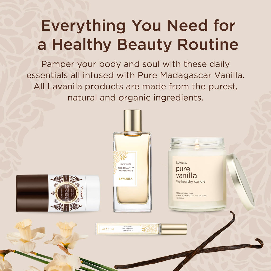 Lavanila Pure Vanilla Perfume Set for Women – Madagascar Vanilla, 1.7 oz + 10 ml Roller (USA)