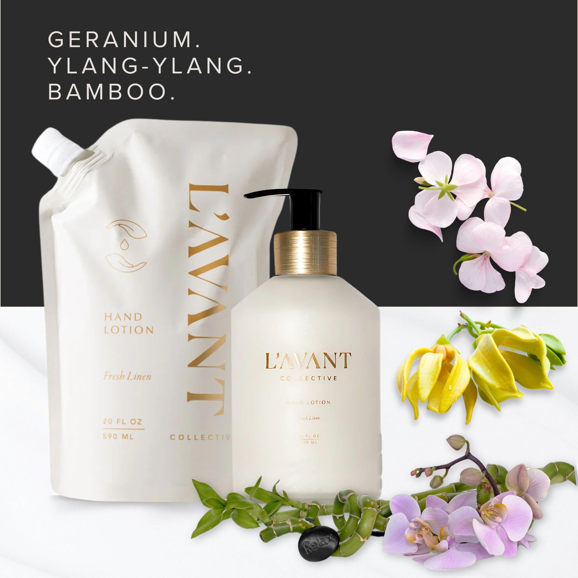 L'AVANT Collective Luxury Hand Lotion - Deep Hydration for Dry Hands, Nails & Cuticles (10 oz, Fresh Linen)