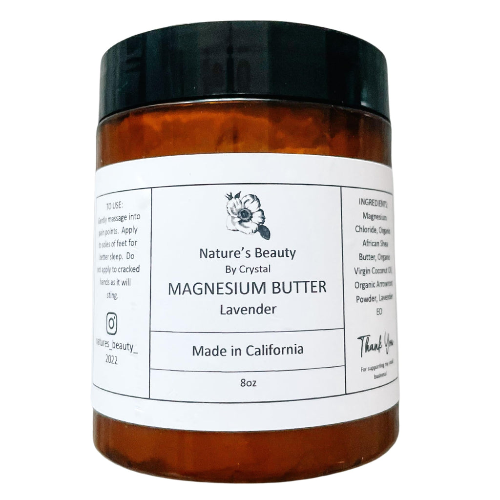 8oz Organic Lavender Magnesium Lotion – Handmade, All Natural, Vegan & Cruelty-Free, U.S.-Made