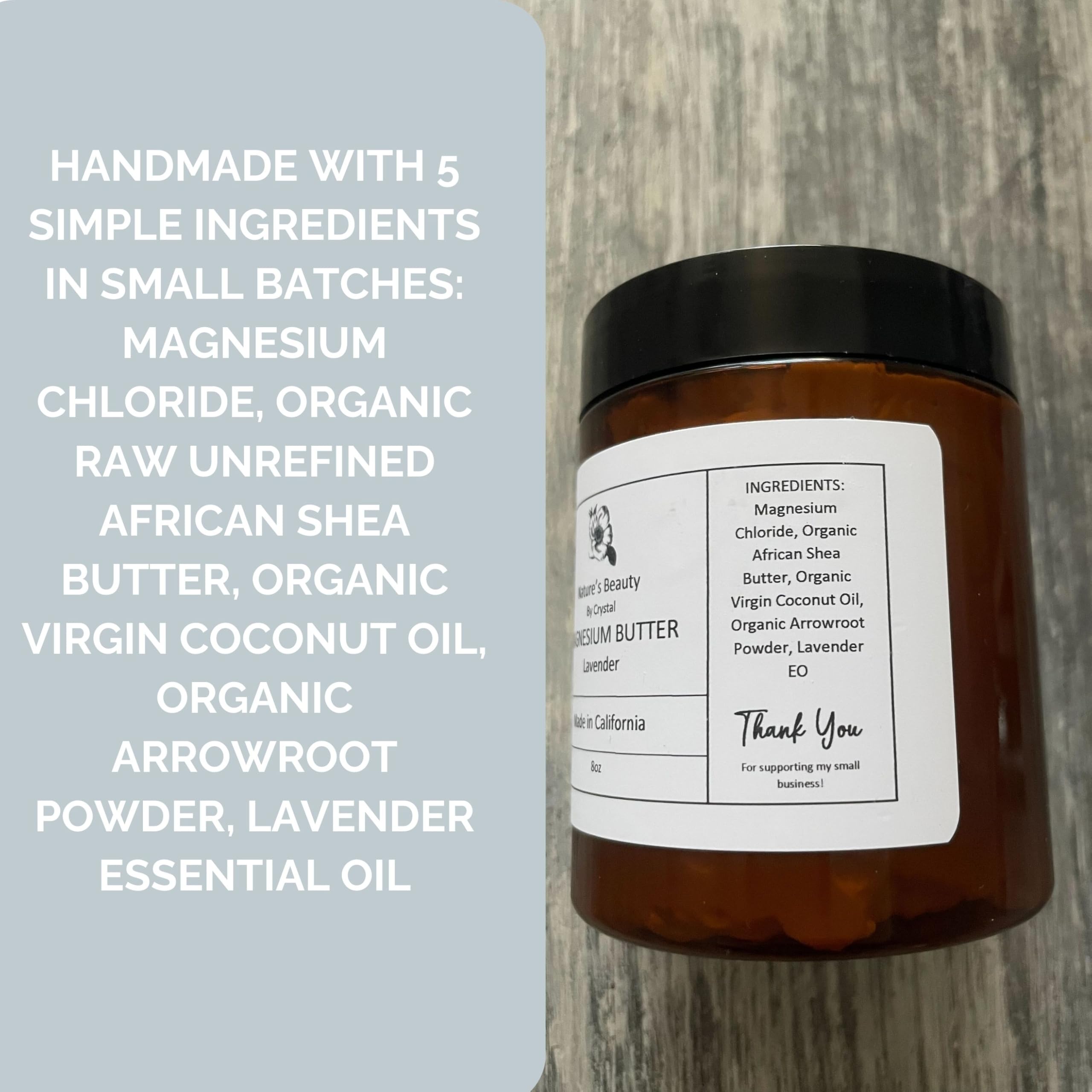 8oz Organic Lavender Magnesium Lotion – Handmade, All Natural, Vegan & Cruelty-Free, U.S.-Made
