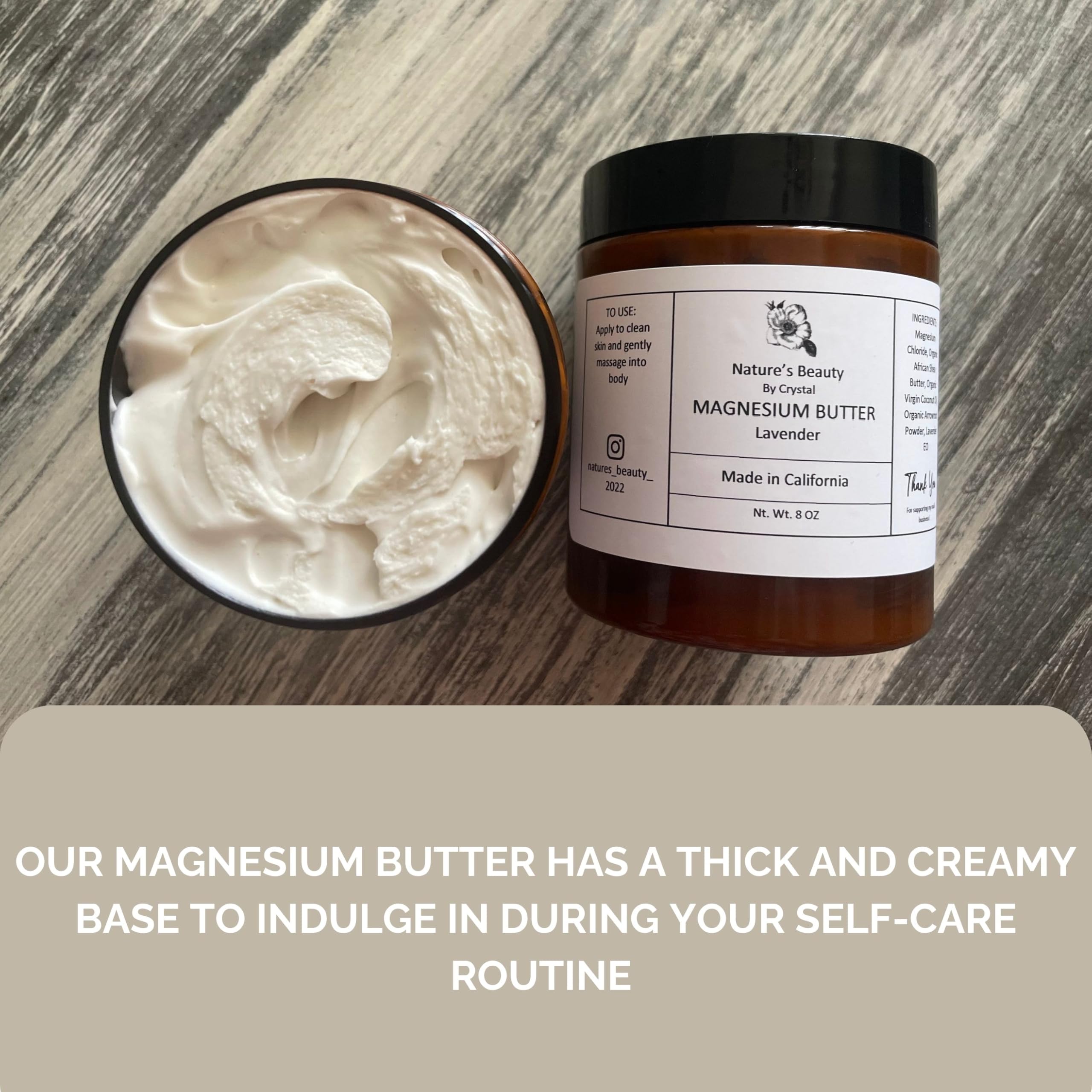 8oz Organic Lavender Magnesium Lotion – Handmade, All Natural, Vegan & Cruelty-Free, U.S.-Made