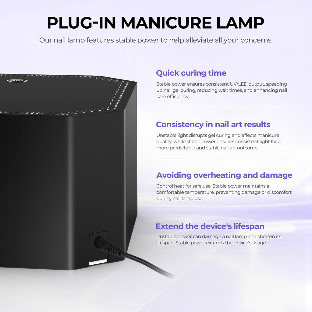 Lavinda 54W UV LED Nail Lamp – LCD Display, Auto Sensor, 4 Timers, Dual Wavelength