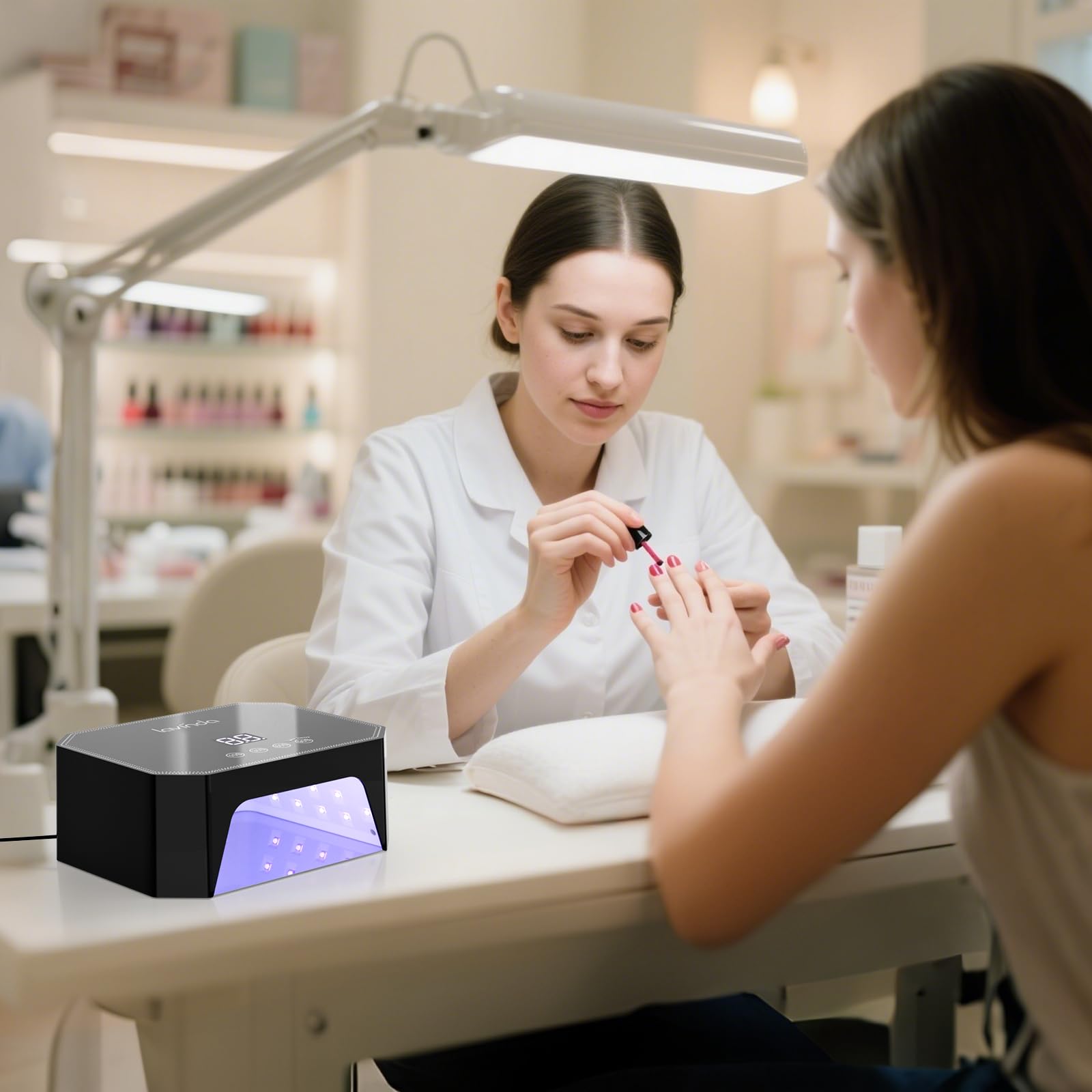 Lavinda 54W UV LED Nail Lamp – LCD Display, Auto Sensor, 4 Timers, Dual Wavelength
