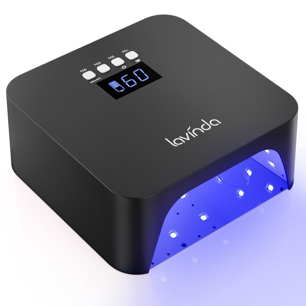 Lavinda NovaGlow Black UV Nail Lamp – 36 LED, 2x Faster Gel Curing, Type-C Recharge