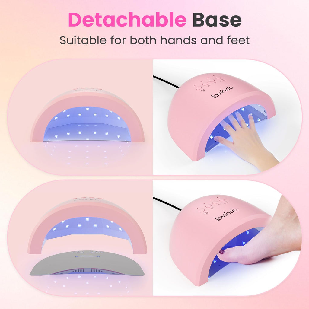 Lavinda 48W UV LED Nail Lamp – Gel Polish Cure, Auto Sensor & 4 Timers