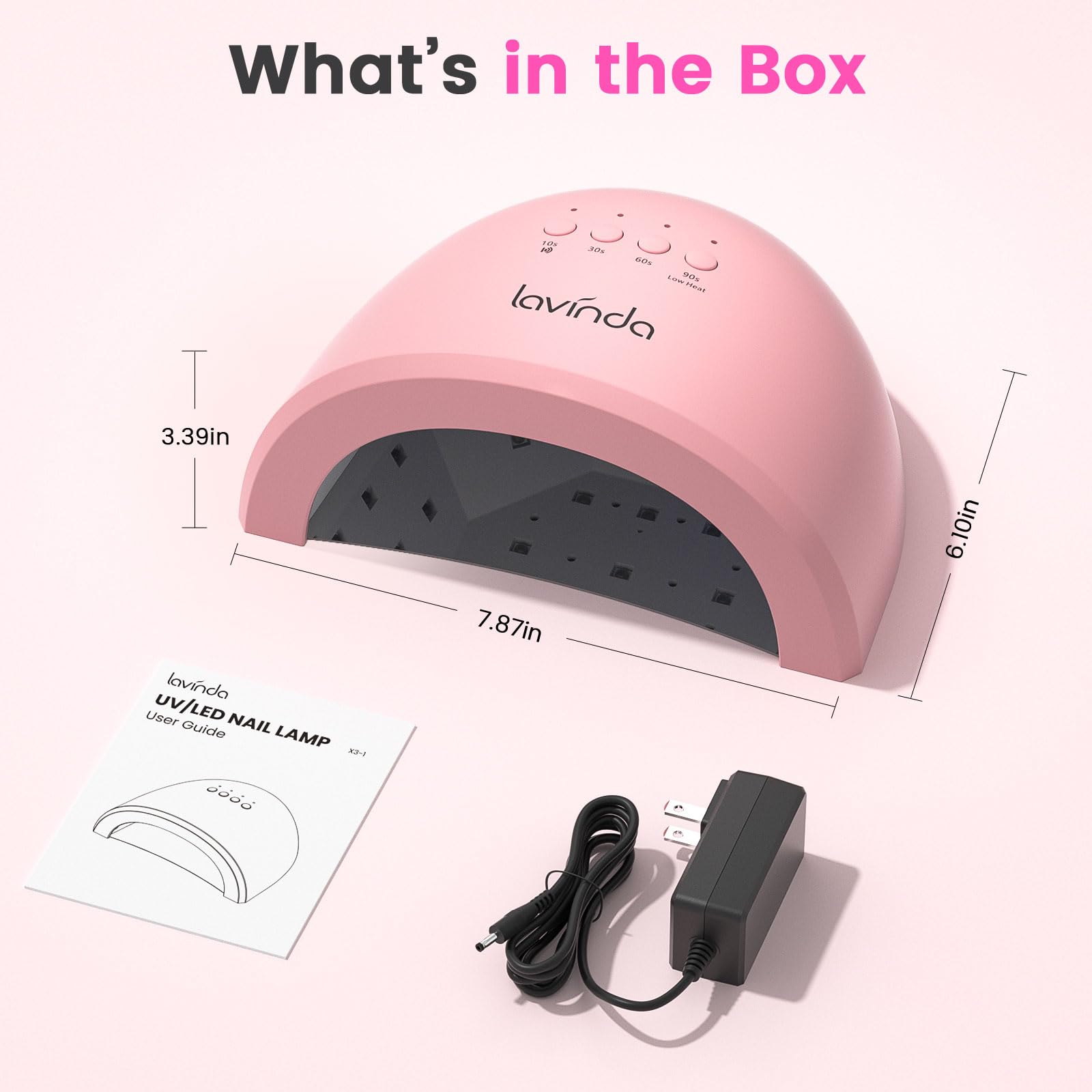 Lavinda 48W UV LED Nail Lamp – Gel Polish Cure, Auto Sensor & 4 Timers