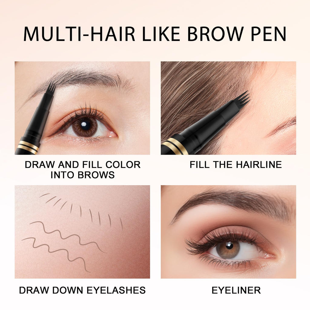 LAVONE Eyebrow Pen 2-in-1 Waterproof Microblade – Dark Coffee