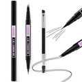 LAVONE 2-in-1 Eyebrow Pen – Waterproof, 3-Tip Microblading, Ultra-Precise Brow Pencil in Ebony with Dual Brush