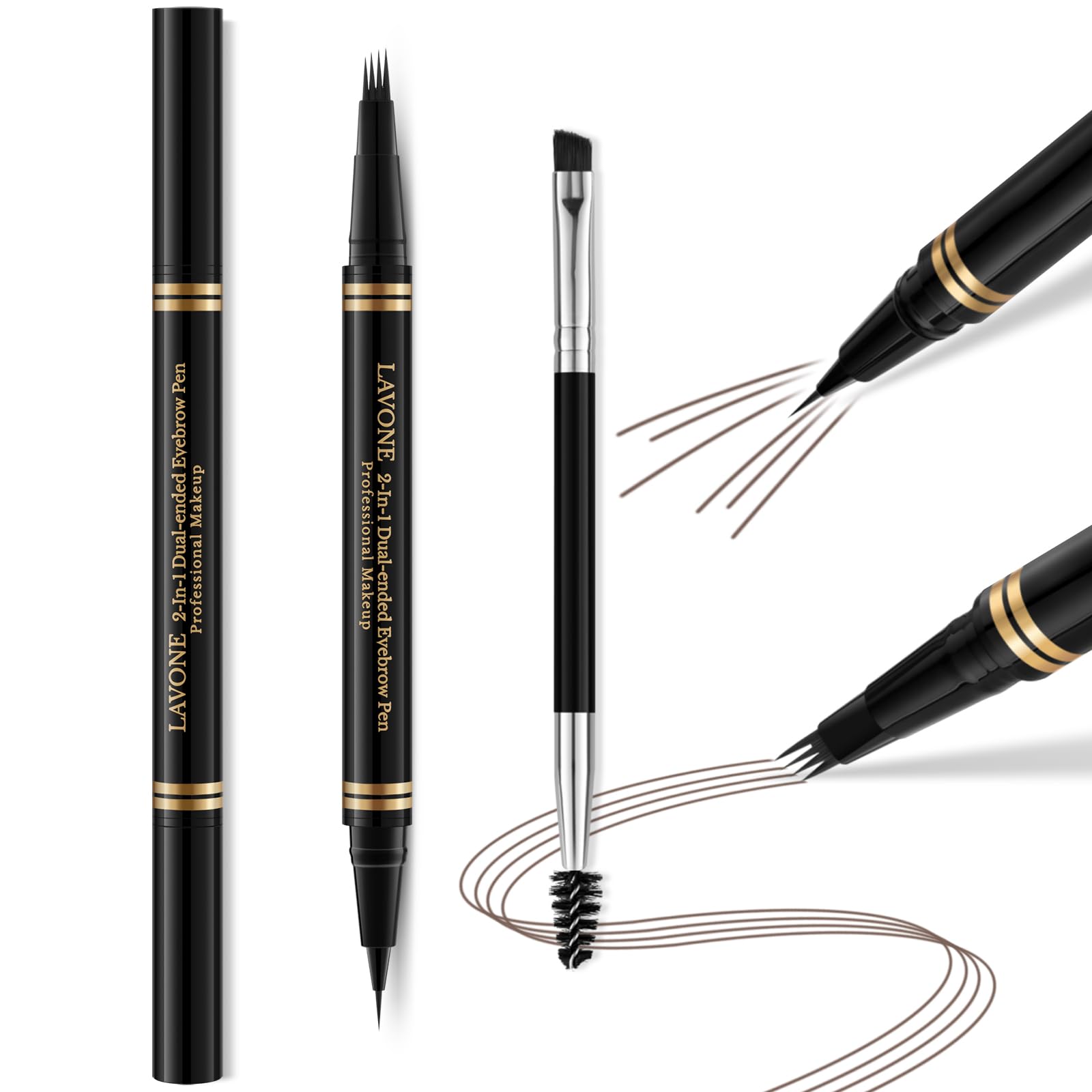 LAVONE 2-in-1 Eyebrow Pen – Microblading Brow Pencil, Waterproof & Ultra-Precise