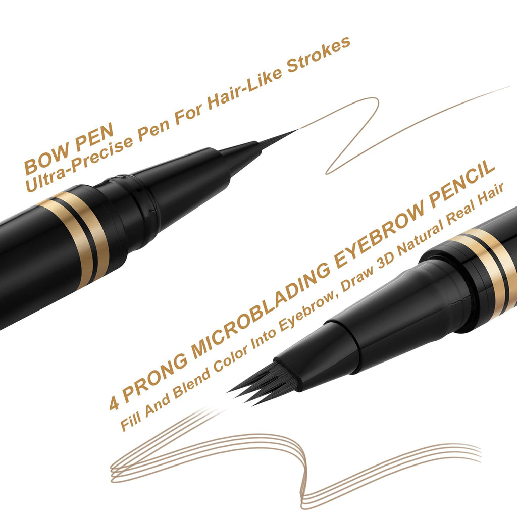 LAVONE 2-in-1 Microblading Eyebrow Pen – Waterproof Taupe, Ultra-Precise, Dual-Ended Brush