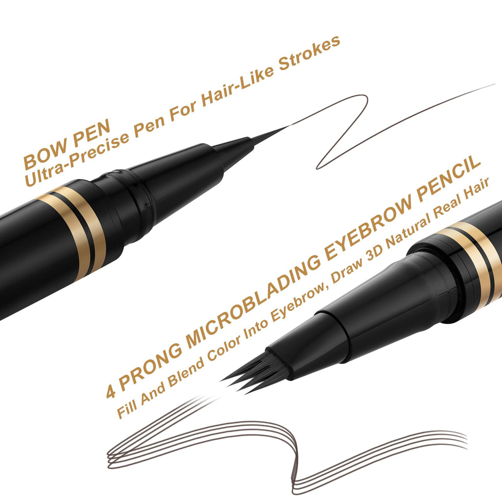 LAVONE Eyebrow Pen 2-in-1 Waterproof Microblading Brow Pencil – Brunette
