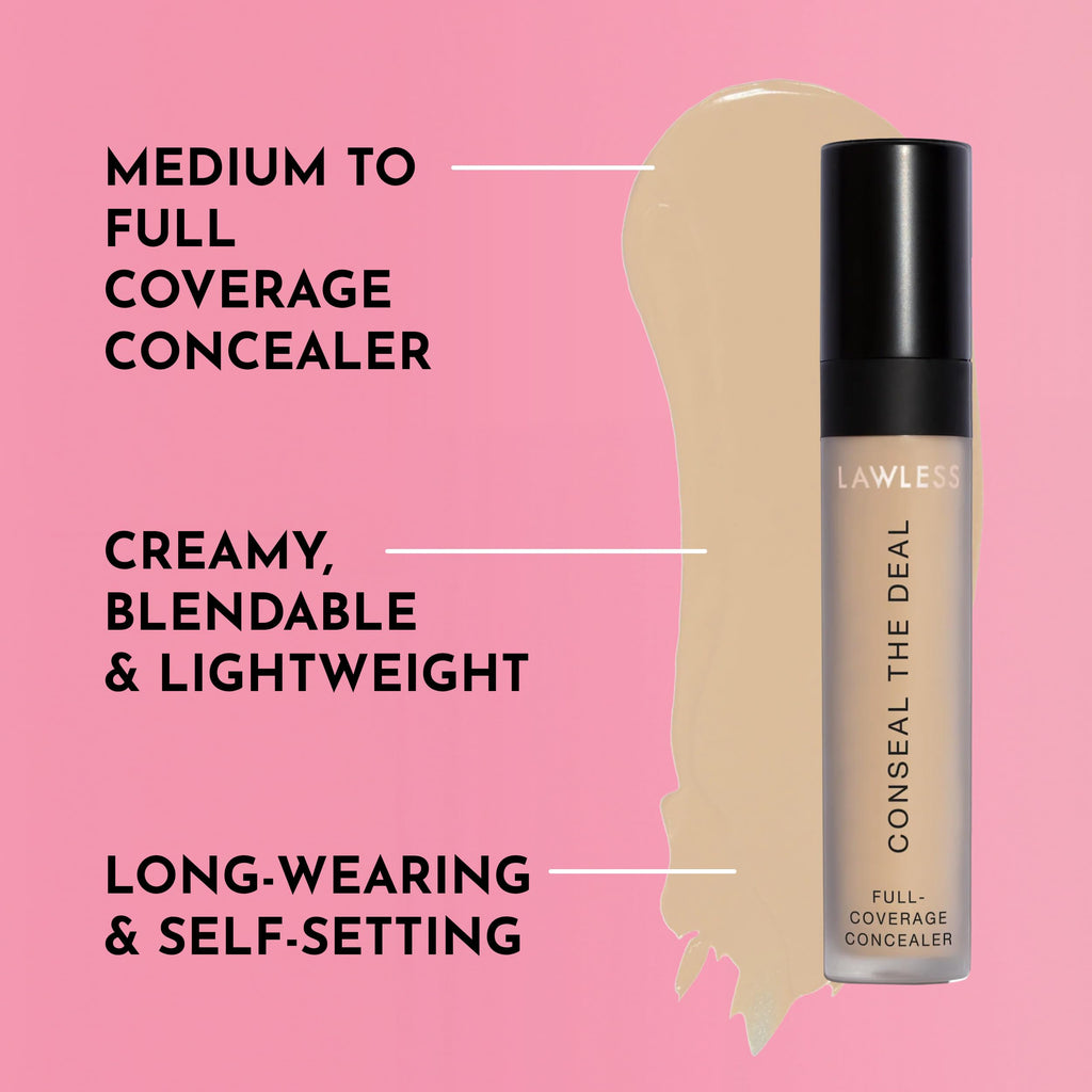 LAWLESS Conseal The Deal Lightweight Longwear Concealer – Cream Puff with Antioxidants & Caffeine