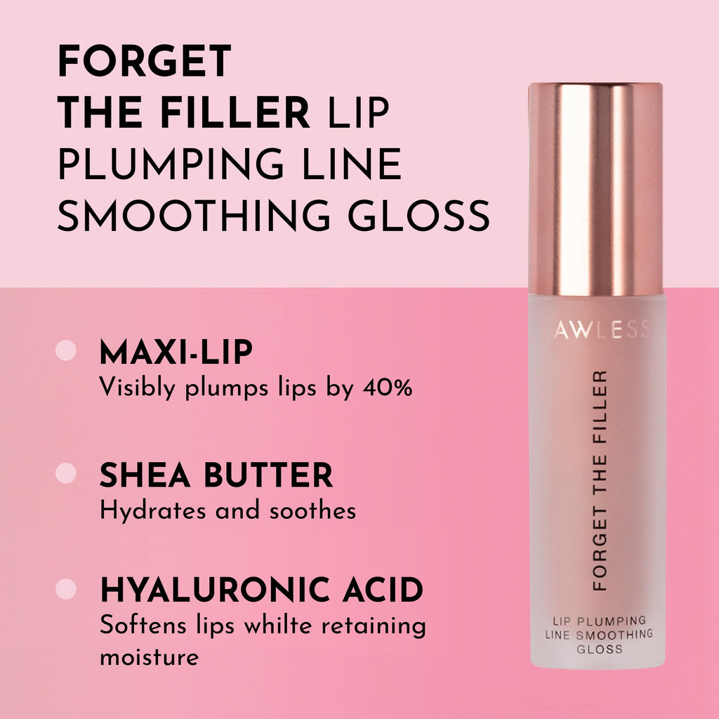 Lawless Forget The Filler Lip Plumper Gloss Nudie Pink – High Shine & Hydration (0.11 oz)