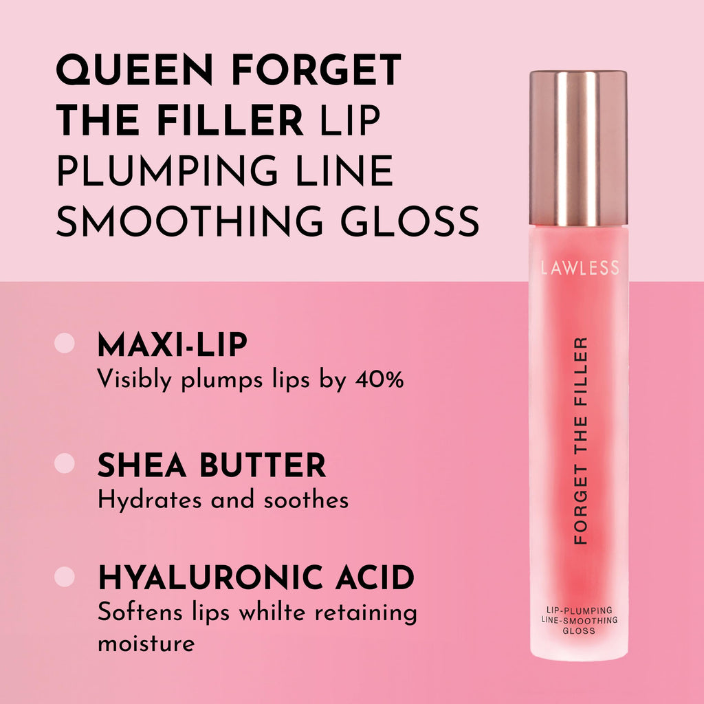 Lawless Forget The Filler Lip Plumper Line Gloss – Queen Size Cherry Vanilla 0.19 oz