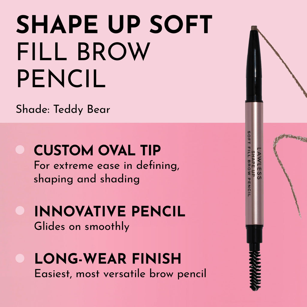 LAWLESS Shape Up Soft Fill Brow Pencil – Teddy Bear Brown, Long-Wear Natural Definition