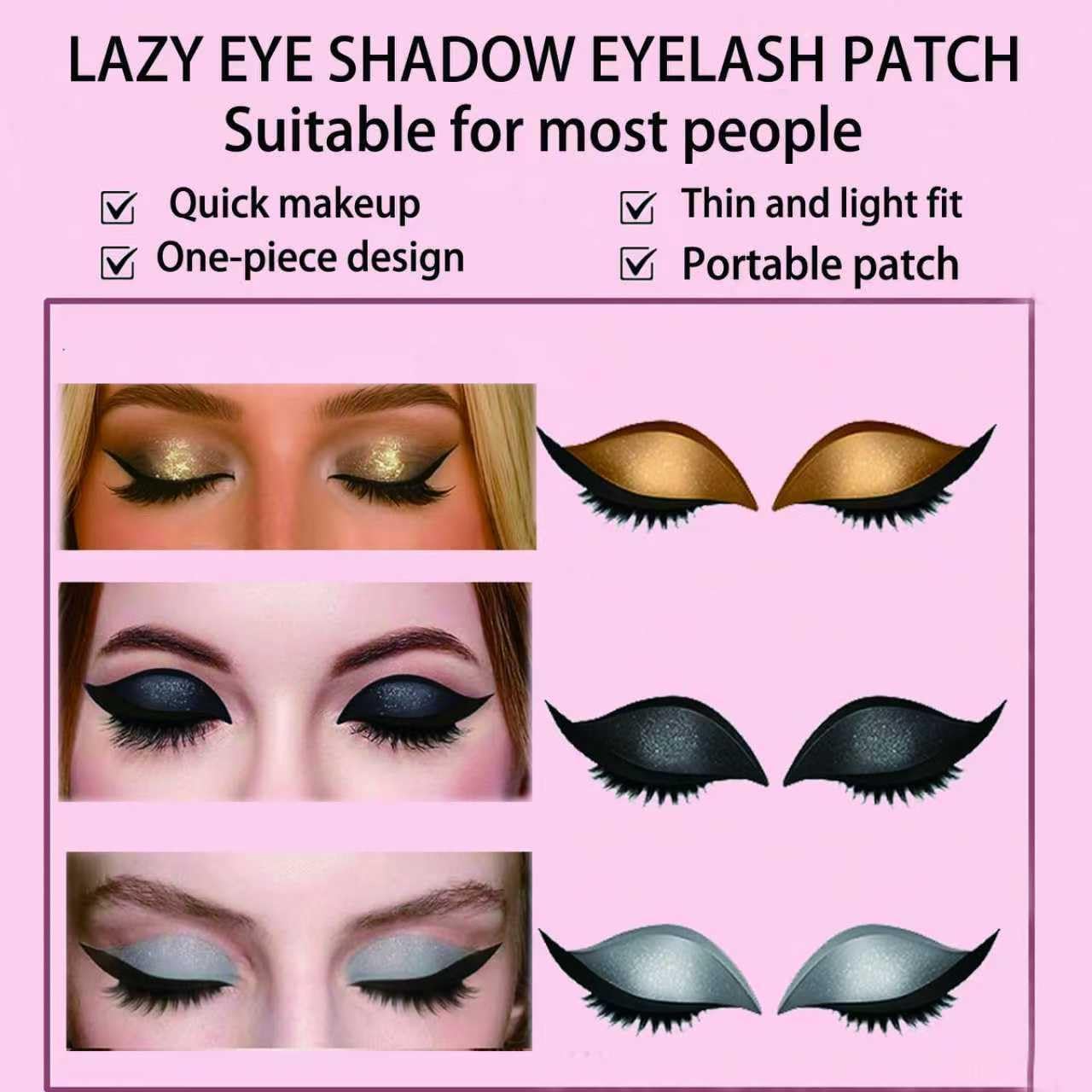Lazy Eye Shadow Eyelash Patch – 3-in-1 Self-Adhesive Eye Makeup Sticker (8pcs)
